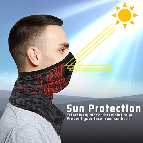 Braga Cuello, Multifuncional Polaina Cuello Bandana, Calentador de Cuello Mascarilla, Tubo Turbante Elastica Sol UV Protección para Deporte Esquí Ciclismo Correr Senderismo Caza (Pintada)