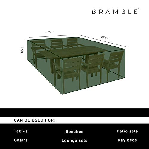 BRAMBLE! Funda para Muebles de Jardín Exterior (230x135x80cm) - Rectangular Grande