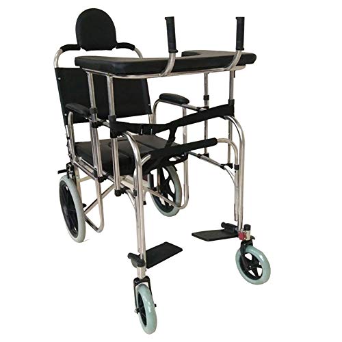 BZZBZZ Andador Plegable en Silla de Ruedas Multifuncional con Orinal para Entrenamiento de rehabilitación de Pacientes con accidente cerebrovascular y Enfermedad de Parkinson Ancianos Demencia