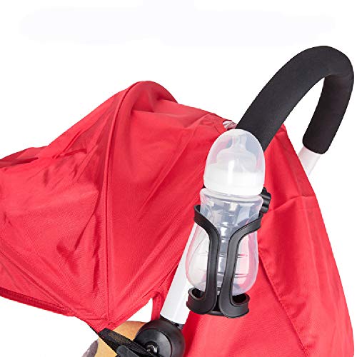 CAILI 2 pcs El Portavasos del Cochecito,Portavasos Universal con 360 Grados, para Cochecitos de Bebé y Sillas de Ruedas y Bicicletas(Negro)