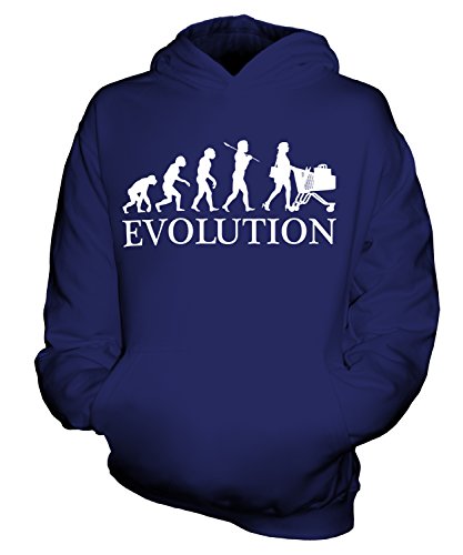 Candymix Einkaufen Evolution des Menschen - Sudadera con capucha unisex para niños y niñas azul marino 7-8 Años