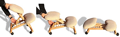 cinius Silla ergonómica Profesional sin Respaldo (Crema)