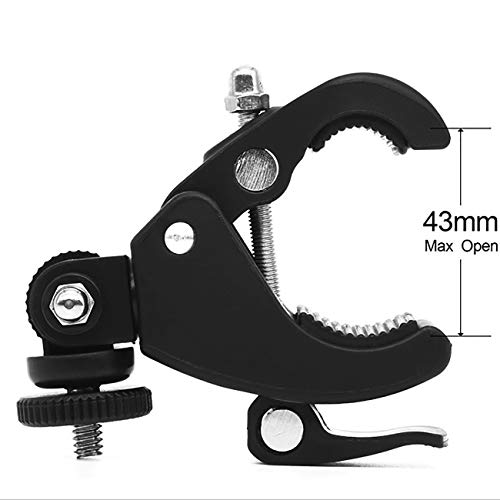 Clamp Soporte para Cámara 2 Piezas Articuladas Ajustable Abrazadera de Cámara Estándar de 1/4 Pulgadas, Adaptador de Tornillo para Cámaras, Luz Flash, Trípode, Monitor DV, Luces LED.