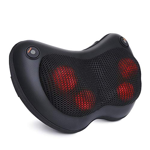 Cojín Masajeador Cervical Shiatsu Almohada Masaje con Función de Calor e Rotación 3D Masaje, Relajar Dolores Musculares en Casa Oficina y Coche Auto