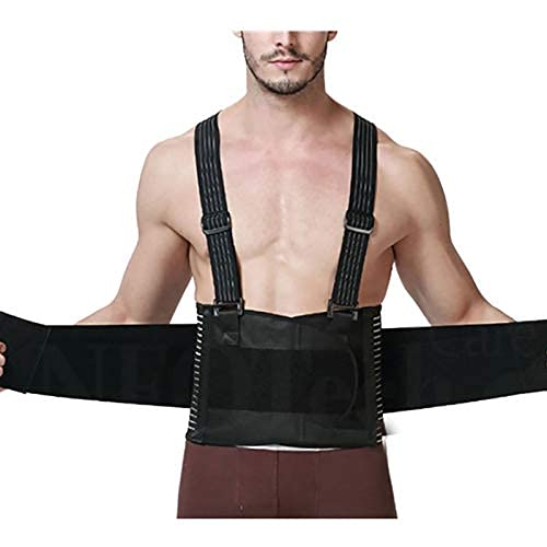 Corrector de postura Soporte lumbar Cinturón Dolor de espalda Enderezador de alta elasticidad Protección Lumbar Espinal Correas de hombro Soporte de trabajo Fajas Soporte de soporte (Tamaño: Gran