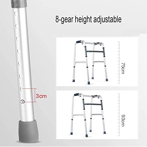 cvhtroe Silla de Ducha Plegable Andador con Andador, Andador geriátrico para Ancianos, Bastidor para Caminar con Ayuda de Movilidad de Altura Ajustable, muleta con Asiento Acolchado