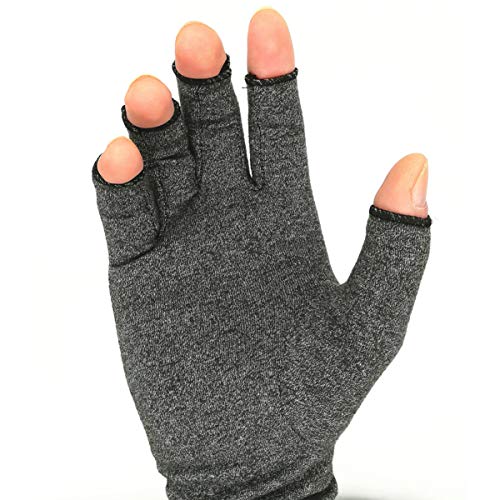 DOITOOL 1 par de guantes de compresión sin dedos para artritis, transpirables, ligeros, guantes de compresión de mano, para aliviar la artritis y el dolor para hombres y mujeres (L)