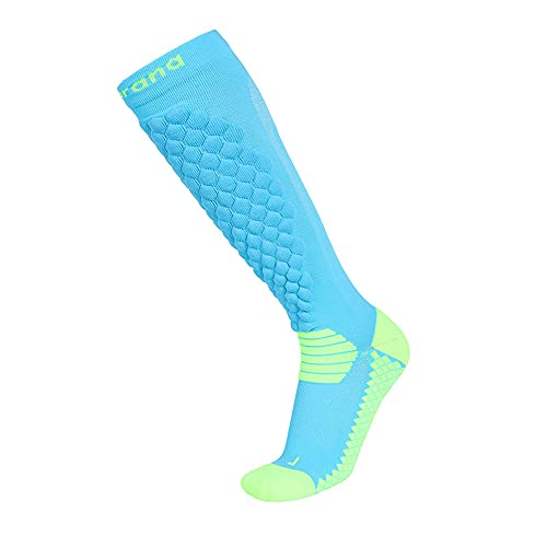 FAYHRH Calcetines de Running Largas Distancias Calcetines deportivos de compresión para hombres y mujeres calcetines largos transpirables para correr 2 piezas-azul__S