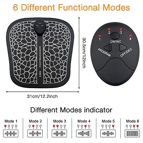 Furado Masajeador De Pies,Sin batería,Eléctrico EMS de Masaje de Pies,Unidad Principal de Batería 819,Cojín de Masaje de Pies Fisioterapia Inteligente,for Home and Office Use