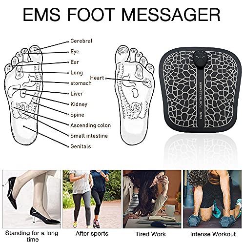 Furado Masajeador De Pies,Sin batería,Eléctrico EMS de Masaje de Pies,Unidad Principal de Batería 819,Cojín de Masaje de Pies Fisioterapia Inteligente,for Home and Office Use