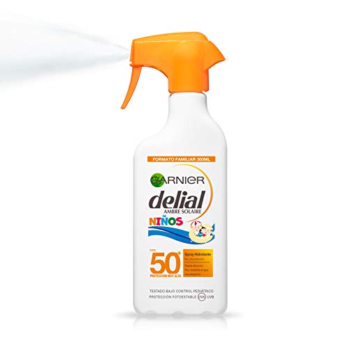 Garnier Delial Niños Sensitive Advanced Protector Solar en Spray para Niños, Alta Protección IP50+ - 300 ml