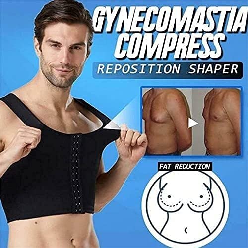 Ginecomastia compresa reposicion shaper,pecho for hombre que adelgaza el corporal de la espalda de la espalda el chaleco del corsé,las camisas de compresión transpirables for los hombres Levanta la es