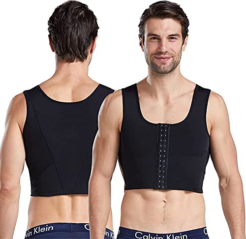 Ginecomastia compresa reposicion shaper,pecho for hombre que adelgaza el corporal de la espalda de la espalda el chaleco del corsé,las camisas de compresión transpirables for los hombres Levanta la es