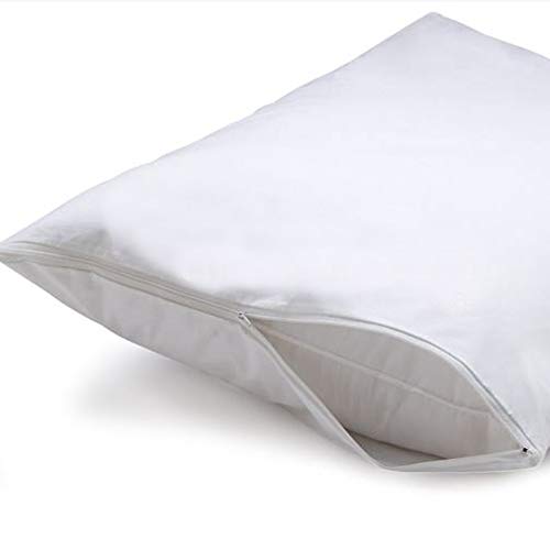 Giovanni Dolcinotti MADE IN ITALY | Protector de Almohada 100% Algodón - Juego de 2 Fundas para Almohada con Cremallera 40x80 cm – Antiácaros y Transpirable