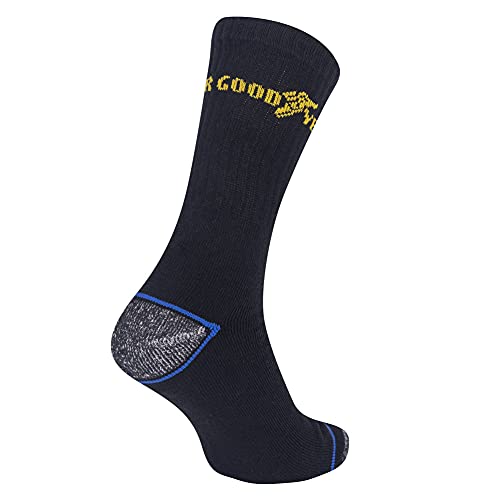 Goodyear Workwear - Calcetines de trabajo con tacón acolchado en contraste (5 unidades, talla única), color negro