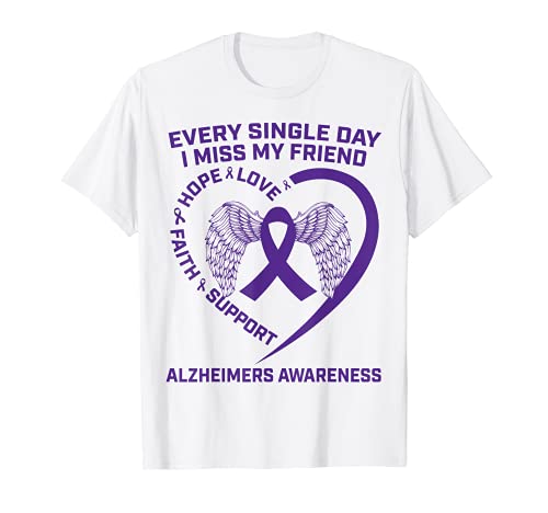 Gráfico de concientización morado en memoria de mi amigo sobre el Alzheimer Camiseta