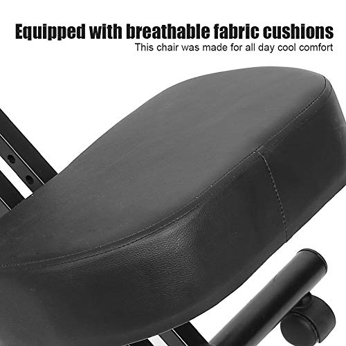 Headerbs Silla ergonómica para arrodillarse, Taburete neumático Ajustable para la Rodilla, Silla Correcta para Postura, Silla de Apoyo para la Espalda defectuosa con 4 Ruedas para la Oficina en casa