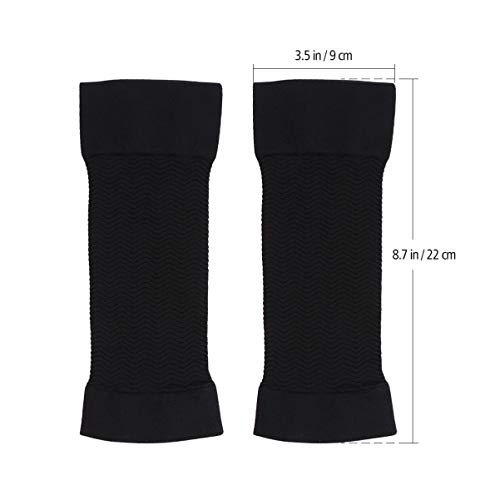 Healifty Mangas Elásticas Del Brazo de Compresión Protectores Superiores de Los Brazos Manga Moldeadora para Deporte Fitness 1 par (Negro)