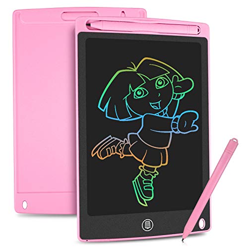 HOMESTEC Tableta Escritura LCD Color, Pizarra Digital para apuntar recordatorios Escribir o Dibujar (8,5 Pulgadas, Rosa)