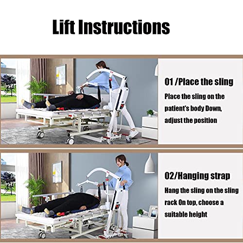 JFNV-Grúa Eléctrica Eslingas para Elevación De Pacientes Ayudas,para Bariátrico, Enfermería,Anciano, Discapacitado, Cuerpo Completo Y Postrado En Cama