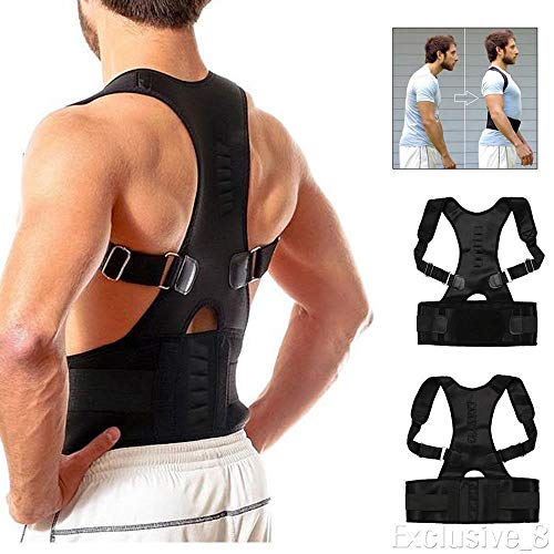 JIUYUE Corset Adulto Espalda Corsé Ortopédico Volver Postura Corrector Chaleco Columna de Soporte Lumbar Volver Postura Corrección Vendaje para Hombres Mujeres (Color : Black, Size : M)