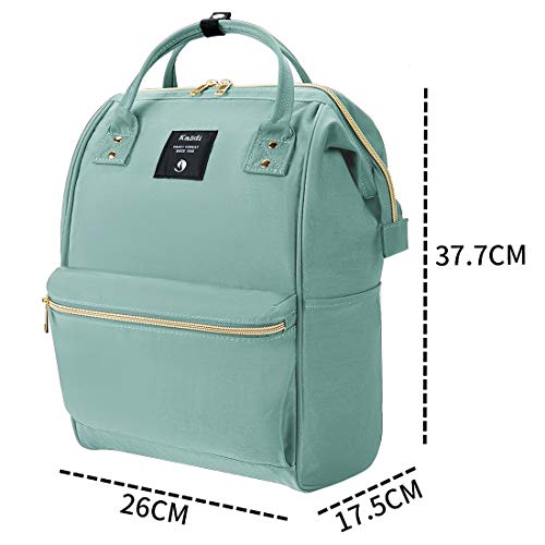 KALIDI Mochila para portátil Mochila Escuela Vintage Mochila de Viaje Resistente al Agua Que se Ajusta a la computadora portátil de 15 Pulgadas para niños, niñas y Hombres, Mujeres (Verde)