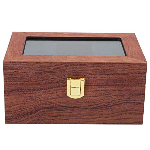 KASD Caja De Almacenamiento De Relojes, Caja De Reloj Natural Firme Metal Material De Madera Textura Fina Antideslizante Y Anticorrosión para La Colocación De