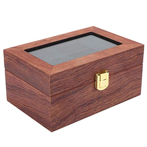 KASD Caja De Almacenamiento De Relojes, Caja De Reloj Natural Firme Metal Material De Madera Textura Fina Antideslizante Y Anticorrosión para La Colocación De