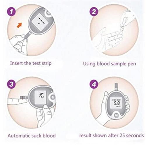 Kit de Análisis de Sangre Casero Fácil de Operar, 3 En 1 Glucosa En La Sangre, Ácido Úrico Y Medidor De Colesterol Medidor De Glucosa En Sangre Kit De Gota Diabética Probador con Tira De Prueba,No es