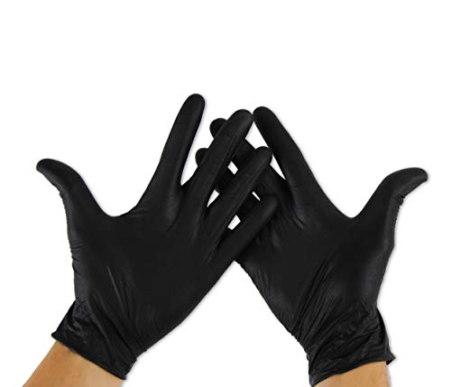 KMINA - Guantes Nitrilo Talla S (10 Packs de 100 uds), Guantes Nitrilo Desechables, Guantes Nitrilo Negro, Guantes Desechables Nitrilo, Guantes Sin Polvo, Guantes Negros (LATEX FREE)