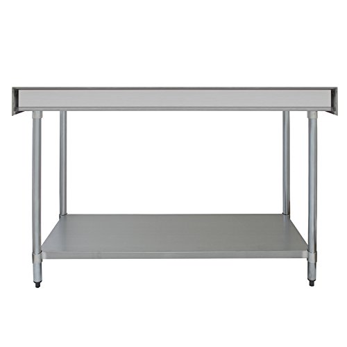 Kukoo -Mesa de Trabajo de Acero Inoxidable, Mesa de Cocina para gastronomía, Mesa de Acero Inoxidable con Estante Inferior Extra Grande Hostelería |152 cm, Capacidad de carga 250kg | 2 telas de microfibra