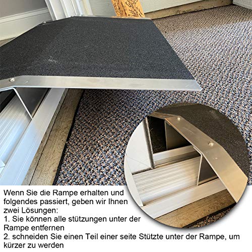 LIEKUMM Puente de umbral, rampa con soporte y superficie antideslizante para sillas de ruedas, escaleras y otros obstáculos (NBR -90) (90 x 70 x 8 cm)