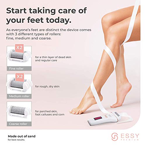 Lima Eléctrica Pies Quita Durezas para Pies Electrico Exfoliante Callos Pedicura Lima Pies Durezas Recargable Profesional Pulidor de Callos Cuidado Talon con 5 Rodillos de Recambio Electric Foot File