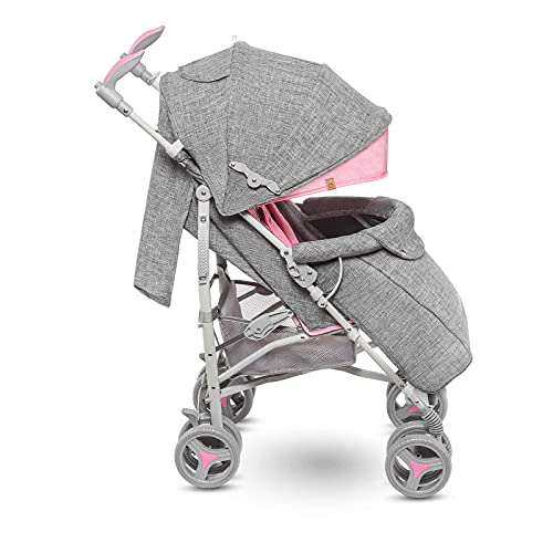 LIONELO Irma Silla de paseo plegable Diseño ultraligero 7 kg Respaldo ajustable Para niños de hasta 15 kg 6-36M Cinturones de seguridad de 5 puntos Cesta de la compra