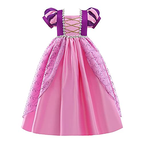 Lito Angels Disfraz Vestido de Princesa Rapunzel para Niña Pequeñas, Talla 3 a 4 años, Morada, Manga Corta