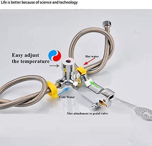 LukLoy Válvula de agua de pedal de agua fría y caliente para grifos de manos libres (válvula de agua fría y caliente A) (válvula de agua fría y caliente A)