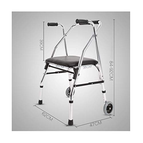 LXDDJZXQ Andador para Ancianos Walker, Andador Plegable de Aluminio Andador móvil con Ruedas Movilidad for Caminar con Asiento