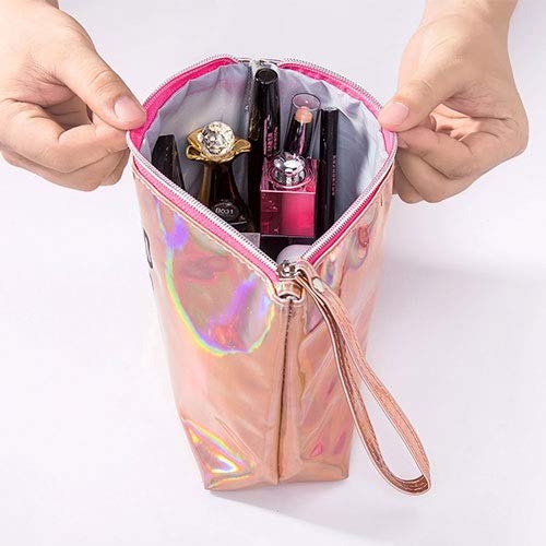 LYX Bolsa de Viaje Cuadrada para Mujer PU Maquillaje Bolsa de cosméticos a Prueba de Agua Bolsa de cosméticos de Viaje portátil Bolsa de láser a Prueba de Agua Bolsa de Almacenamiento de artículos de