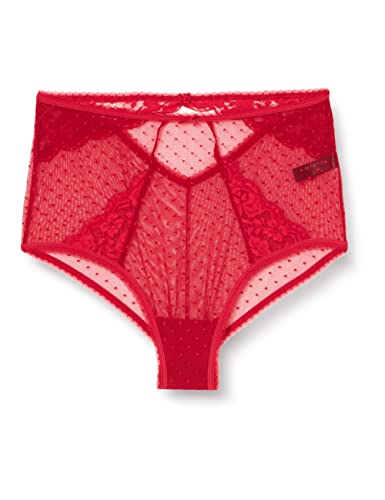 Marca Amazon - IRIS & LILLY Braga Alta de Rejilla Mujer, Pack de 2, Rojo (Scooter), M, Label: M