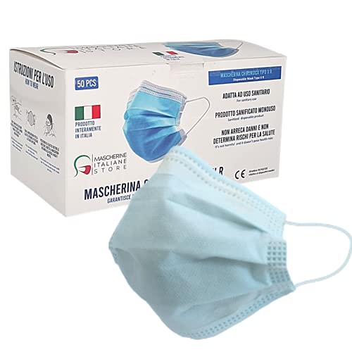 Mascarilla quirúrgica 3 capas Certificación CE PAQUETE DE 50 UNIDADES. FABRICADAS EN ITALIA EN SU TOTALIDAD CON MATERIALES ITALIANOS CERTIFICADOS