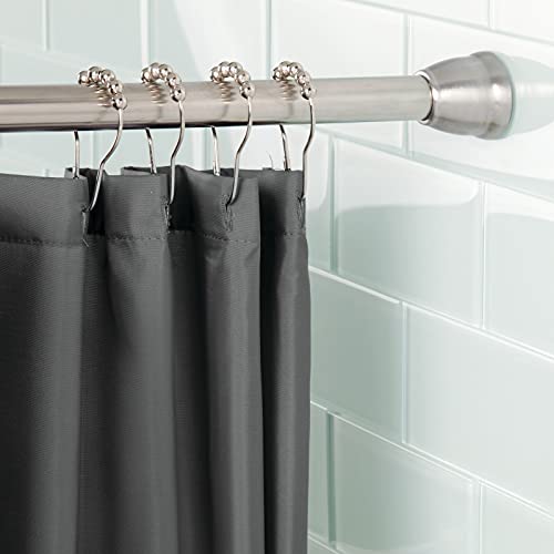 mDesign Barra para Cortinas de baño sin Taladro – Barra para Ducha Extensible con tecnología Constant Tension – Soporte de Cortina de baño con fácil Montaje – Medidas: 109-190,5 cm – Acero