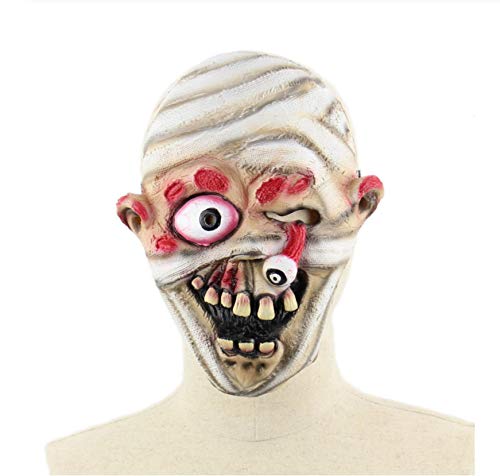 mmty Scary Zombie Dolls Mask,Halloween Mask Devil Demon Wizard Costume Party Latex Mask Bleeding Zombie Horror Face Mask For Adults