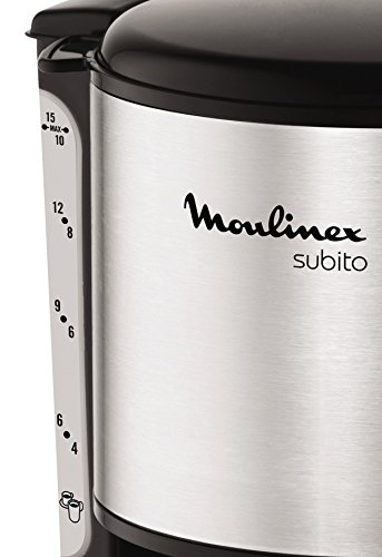 Moulinex FG360811 Cafetera de Filtro, 12 Tazas, función Auto, 1000 W, 45 Decibeles, DAA, INOX y Negro