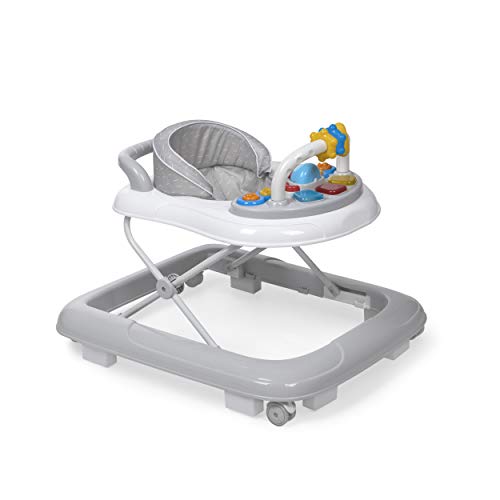 Ms Innovaciones 438 - Andador Bebe Basic - Base Antivuelco - Incluye Bandeja De Sonidos Y Juegos, Unisex, Gris