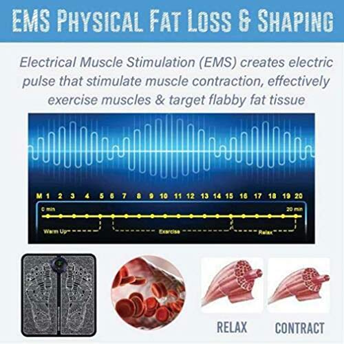 MUSJOS EMS Masajeador De Pies, Electroestimulador Muscular, Foot Massager Electrico, Promueve La Circulación Sanguínea, Relaja Los Pies para Uso En El Hogar Y La Oficina Masajeador De Pies Recargable