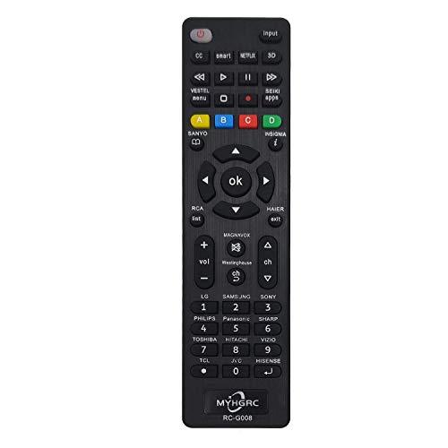 MYHGRC Mando Universal TV Apto para Samsung/Sony/TCL/Hisense/LG/Sharp/Sanyo/Toshiba/Hitachi/Philips/Panasonic/Oki Smart TV- No Requiere configuración Mando a Distancia Universal de TV