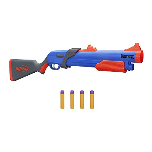 Nerf Lanzador Fortnite Pump SG, Lanzamiento de Mega Dardos por Bombeo, Recarga por la Culata, 4 Dardos Mega, niños, jóvenes y Adultos