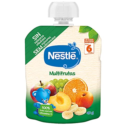 Nestlé Bolsita Puré Multifrutas, A Partir De Los 4 Meses, 90 G - Pack de 16 bolsitas 90g