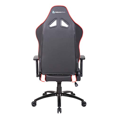 Newskill NS-CH-KAIDAN-RED Kaidan - Silla gaming profesional reforzada con estructura de metal (respaldo con mecanismo de mariposa reclinable en 180 grados, reposabrazos 3D) - Color Rojo, mediano