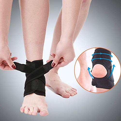 Nuluxi Negro Ajustable Tobillera para Esguince Transpirable Tobillera Estabilizadores Compresión Tobillera Estabilizadora Alivio Eficaz para el Dolor crónico del Tobillo Prevenir de Esguince(Negro